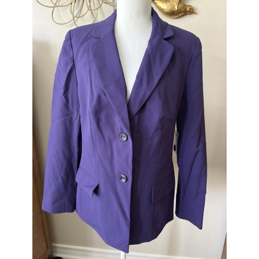Liz Baker Womens Size 8 Purple Blazer Jacket Career Office Suit Lined Washable